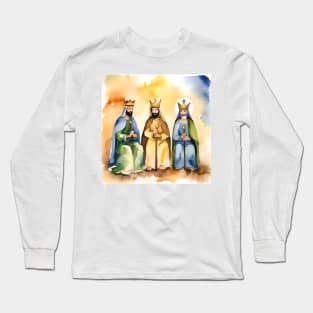 Epiphany or Three Kings Day - January 6 - Watercolors & Pen Long Sleeve T-Shirt